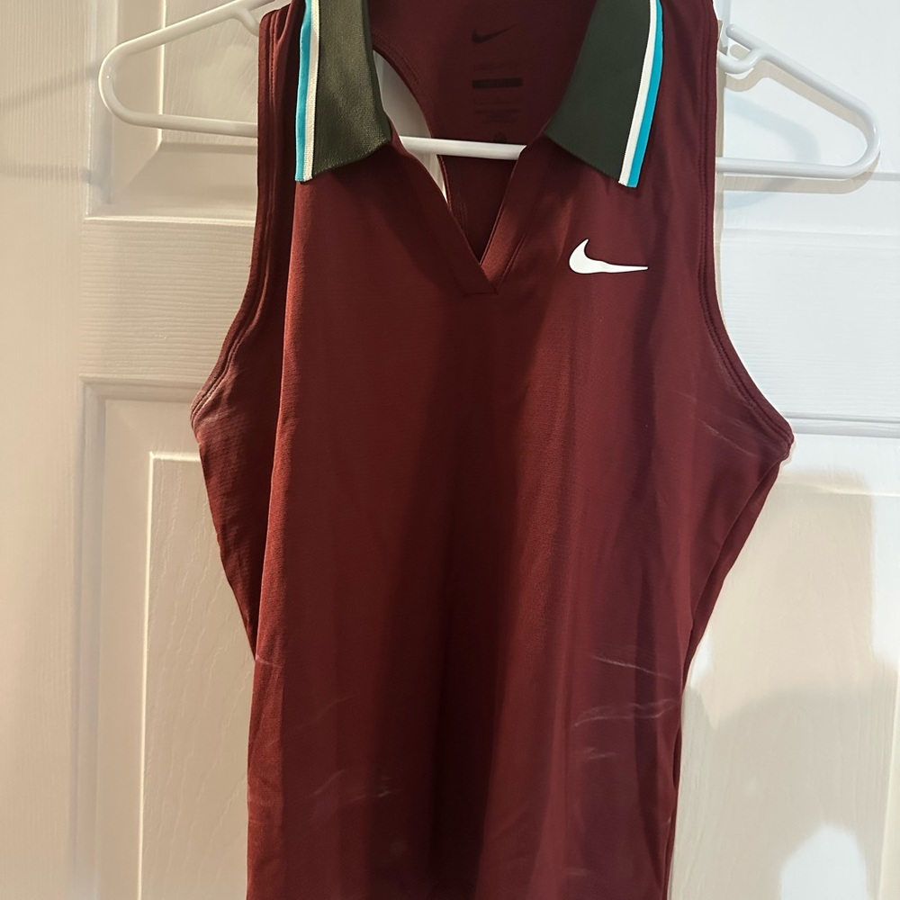 Nike Burgundy Tennis Tank Top. NWT